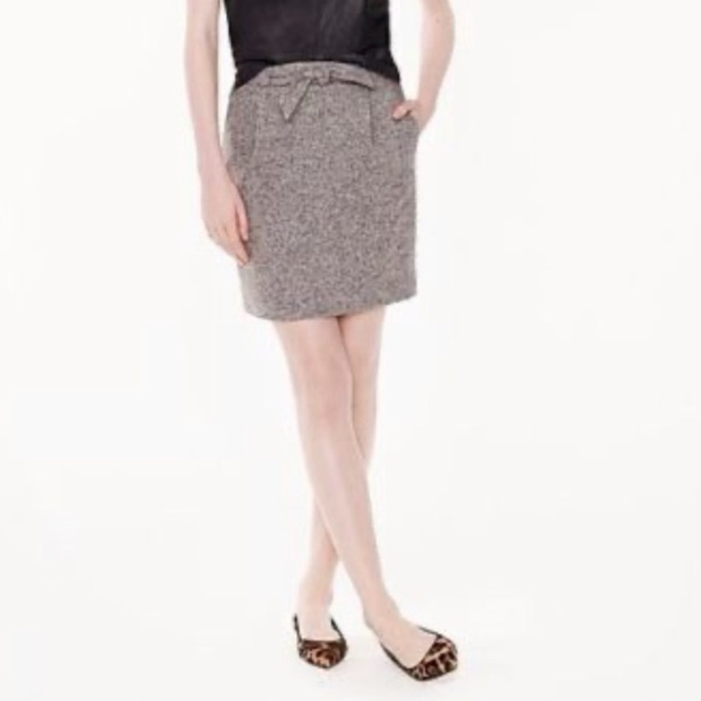 J.Crew Tweed Knot Front Mini Skirt Size 12 17” Length